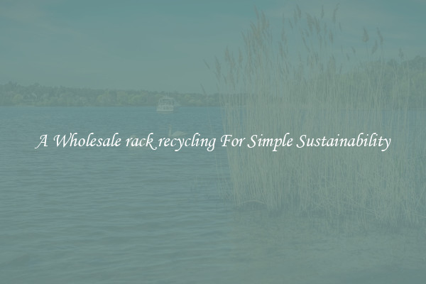  A Wholesale rack recycling For Simple Sustainability 