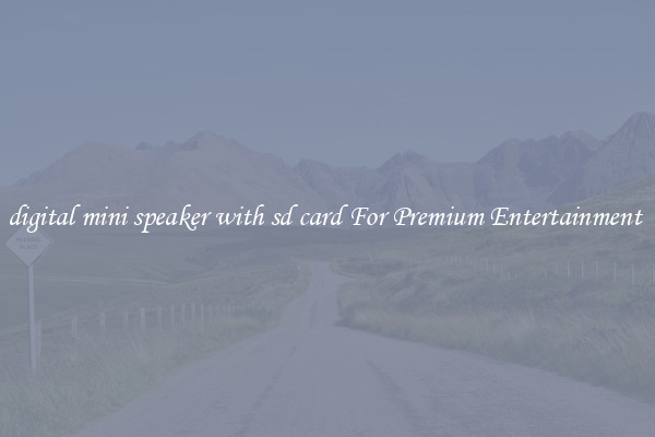digital mini speaker with sd card For Premium Entertainment 