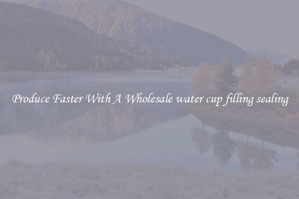 Produce Faster With A Wholesale water cup filling sealing