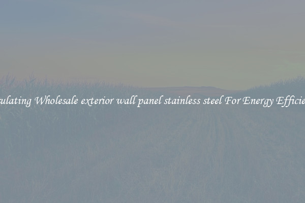 Insulating Wholesale exterior wall panel stainless steel For Energy Efficiency