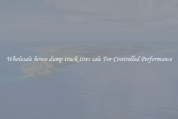Wholesale howo dump truck tires sale For Controlled Performance
