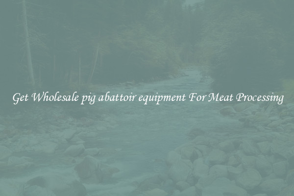 Get Wholesale pig abattoir equipment For Meat Processing